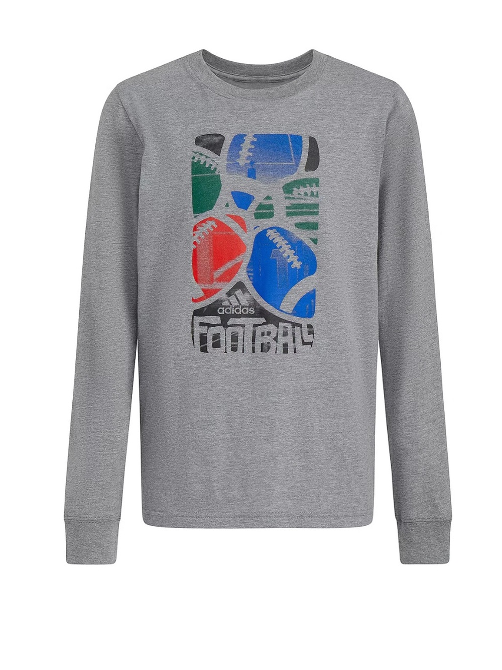 Adidas Boy’s Crewneck Long Sleeve Football Graphic T-Shirt NWOT
